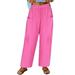 Quealent Women s Pants Casual Womens Stretch Ankle Golf Pants Dress Work Pants Pockets Yoga Travel Casual Lounge Workout (Pink XXXXL)