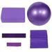 5pcs Home Fitness Yoga Ball Yoga Tension Band Sports Accessory Home Sports Supplies (Purple Yoga Ball Yoga Brick Latex Resistance Band Stretch Band Resistance Ring)