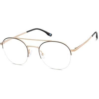 Zenni Women's Round Glasses Black Titanium Frame
