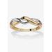 Women's 10K Yellow Gold Two-Tone Twist Ring by PalmBeach Jewelry in Gold (Size 5)