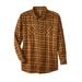 Men's Big & Tall Wrangler® flannel plaid shirt by Wrangler in Beige Brown (Size 6XL)