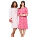 Plus Size Women's 2-Pack Long-Sleeve Sleepshirt by Dreams & Co. in Pink Let It Snow (Size M/L) Nightgown