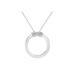 Women's Silver 1/10 Cttw Diamond Open Circle Pendant Necklace by Haus of Brilliance in Silver