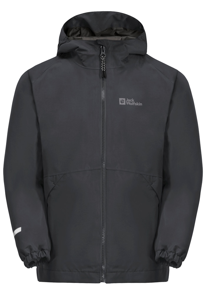 3-in-1-Funktionsjacke JACK WOLFSKIN "ICELAND 3IN1 JACKET K", Kinder, Gr. 116, grau (phantom), Oberstoff:100% POLYESTER; Kontrast:100% POLYESTER; Futter:100% POLYESTER ; Innenmaterial: 100% POLYESTER ; Futter:100% POLYESTER, Jacken Image