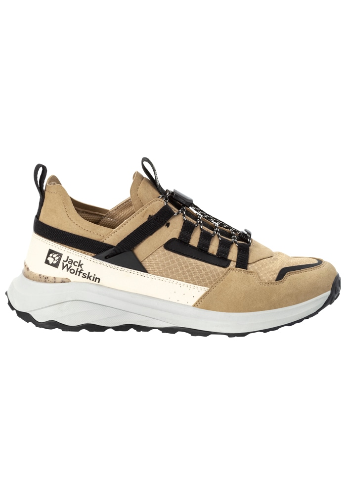 Sneaker JACK WOLFSKIN "DROMOVENTURE ATHLETIC LOW M", Gr. UK8-EU42, Normalschaft, beige (sand, storm), Hauptmaterial: Synthetic; ;Second Material: Textile; Futter: Textile ;Sole: Rubber / EVA; 100% Rubber/ EVA, Schuhe