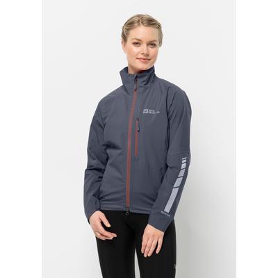 Fahrradjacke JACK WOLFSKIN "MOROBBIA 2.5L JKT W" Gr. M (38/40), grau (dolphin) Damen Jacken