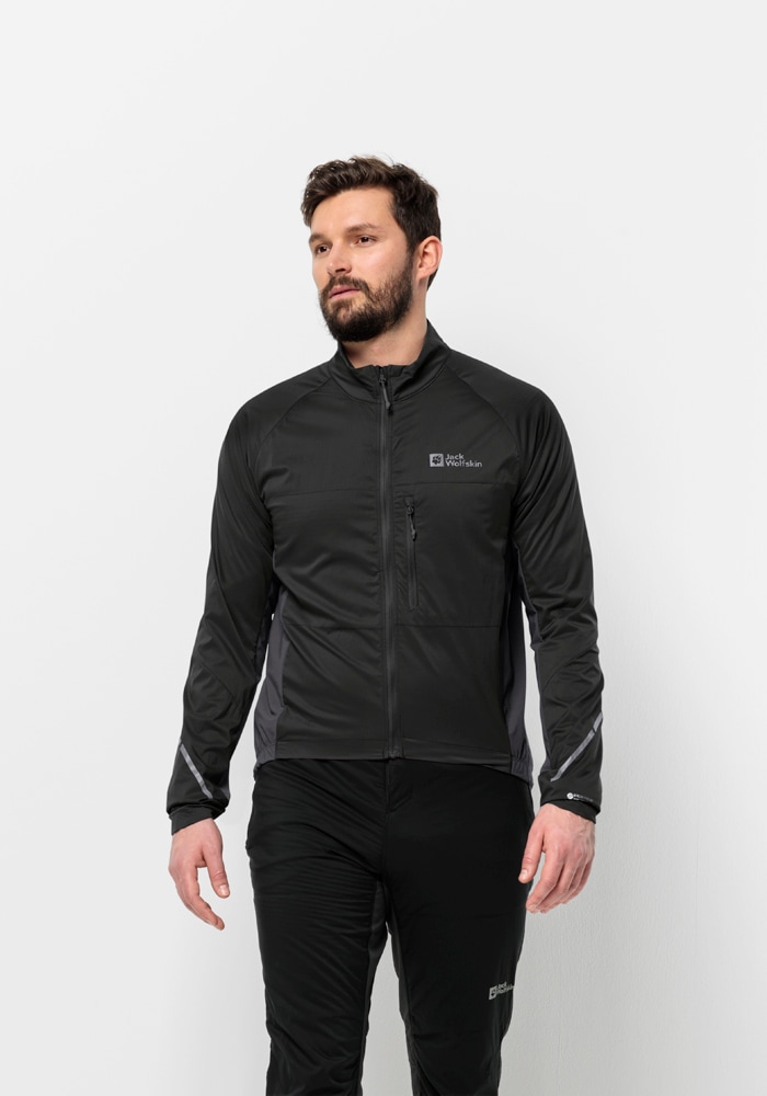 Fahrradjacke JACK WOLFSKIN "MOROBBIA ALPHA INS JKT M", Herren, Gr. XL (54/56), schwarz, 1. OBERSTOFF 100% POLYAMID 2. OBERSTOFF 88% POLYAMID, 12% ELASTHAN 1.FUTTER 100% POLYESTER 2.LINING 100% POLYESTER, Jacken Image