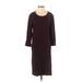 J.Jill Casual Dress: Burgundy Dresses - Women's Size Small Tall