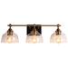 Unavo 3-Light Gold Bathroom Vanity Light