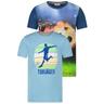"T-Shirt SALT AND PEPPER ""Torjäger"" Gr. 104, blau (dunkelblau, blau) Mädchen Shirts T-Shirts mit tollem Fußballmotiv"