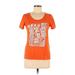 Nike Active T-Shirt: Orange Color Block Activewear - Women's Size Medium