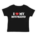 T-shirt imprimé graphique I LOVE MY BOYFRIEND pour femmes vêtements décontractés pour filles