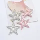 10Pcs 40mm Hohl Stern Strass Perle Applique für DIY Kleidung Hut Nähen Patches Headwear Haar Clips