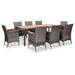 Ebern Designs 8 - Person 74.8 L Outdoor Wood/Metal in Brown/Gray/White | 74.8 W x 35.4 D in | Wayfair 9E81D6E228974B65B86EFC95DEB721D4