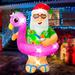 The Holiday Aisle® 6Ft Summer Inflatable Hawaiian Laua Santa w/ Flamingo Pool Float Decoration | 5 H x 11.7 W x 9.3 D in | Wayfair