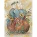 The Holiday Aisle® Jakkson Boho Pumpkin Stack On Canvas by Mackenzie Kissell Print Metal in Blue/Orange | 48 H x 32 W x 1.25 D in | Wayfair