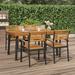 Latitude Run® Dining Table Wood/Metal in Brown | 29.5 H x 59.1 W x 35.4 D in | Outdoor Dining | Wayfair 0DA5848F3FD046A9AF031929984E7CF6