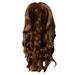 TUTUnaumb Lace Wig Set Mid-Length Curly Hair Simulation Wig Ladies Small Curly Hair Sets Wavy Curls Wig Can Be Straightened And Bent 29.5 Inches (Coffee)-Coffee