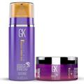 GK HAIR Global Keratin Leave In Bombshell Cream (100ml/ 3.4 fl. oz) Blonde Hair Smoothing Cream And Global Keratin Ultra Blonde Bombshell Masque (200g/7.5oz) Toning Color Pigments.