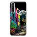 MUNDAZE Motorola Moto G Power Shockproof Clear Hybrid Protective Phone Case Urban City Full Moon Graffiti Painting Art Cover