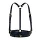 Women's Black Double Belt Leather Harness Large Haute Cuir