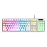 OWSOO L200 RGB Keyboard 104- Wired Gaming Keyboard Backlit Keyboard Mechanical Keyboard RGB Backlit Gaming Keyboard USB Wired with ABS Pudding Keycaps for PC-connected TV And Compatible with W