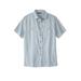 Men's Big & Tall Short Sleeve Seersucker Sport Shirt by KingSize in Navy Stripe (Size 8XL)