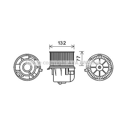 AVA QUALITY COOLING Innenraumgebläse Ø132mm 132mm für FORD 7188532 95VW18456CB 7188531 FD8572