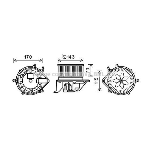 AVA QUALITY COOLING Innenraumgebläse Ø149mm 149mm für MINI 64119266899 3422644 64113422646 BW8461