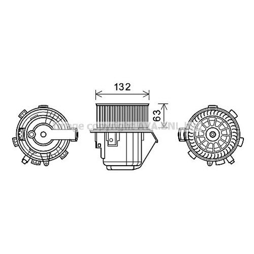 AVA QUALITY COOLING Innenraumgebläse Ø133mm 133mm für PEUGEOT CITROËN 6441AJ CN8298