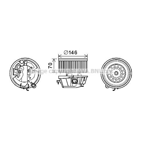 AVA QUALITY COOLING Innenraumgebläse Ø147mm 147mm für PEUGEOT CITROËN 6441R0 6441Q6 CN8296