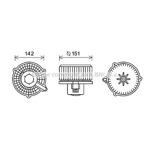 AVA QUALITY COOLING Innenraumgebläse Ø150mm 150mm für HYUNDAI KIA 971132E200 971132E300 HY8399