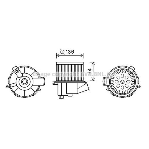 AVA QUALITY COOLING Innenraumgebläse Ø136mm 136mm für PEUGEOT 6441P1 PE8387