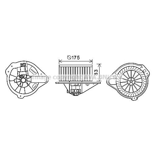 AVA QUALITY COOLING Innenraumgebläse Ø177mm 177mm für VOLVO 6849031 3506530 6820815 VO8182