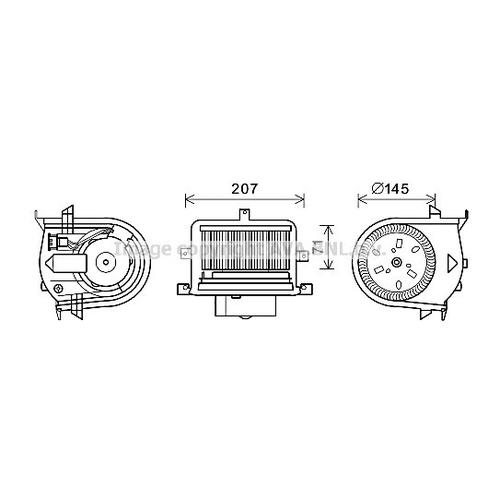 AVA QUALITY COOLING Innenraumgebläse Ø146mm 146mm für VW SEAT 1H1820021 VN8350