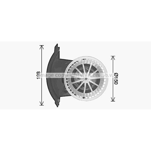 AVA QUALITY COOLING Innenraumgebläse Ø150mm 150mm für VW 7H2819021D 7E2819021A 7H2819021B VN8427