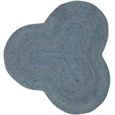 Teppich CARPETFINE "Alia Juteteppich", blau (hellblau), B:150cm H:10mm L:150cm, Jute, Teppiche, handgewebt aus Jute, Naturteppich, Sonderform blau, Boho Style, uni Image