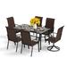 Lark Manor™ Argyri Rectangular 6 - Person 66" Long Outdoor Dining Set Metal/Wicker/Rattan in Black | 66 W x 37 D in | Wayfair