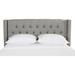 Greyleigh™ Whitingham Upholstered Solid Wood Wingback Headboard Upholstered in Black | 56 H x 83 W x 8 D in | Wayfair