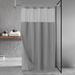 Latitude Run® Waffle Weave Shower Curtain w/ Snap-In Liner, 12 Hooks Included Polyester in Gray | 72 H x 48 W in | Wayfair