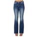 Miss Me Women's Flap Pocket Bootcut Jean (Size 30) Medium Wash, Elastine,Lyocell,Viscose,Cotton