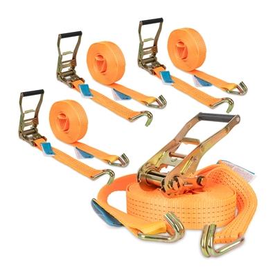 4x Spanngurt mit Ratsche + 2 Haken, 6m, 50mm, 4000kg, 2-tlg. Image