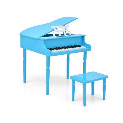 Costway 30-Key Wood Toy Kids Grand Piano with Benc...