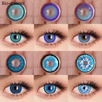 Bio-Essenz 1 Paar blaue Cosplay-Linsen farbige Kontaktlinsen für Augen Anime-Zubehör Anime-Linsen