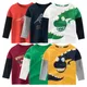 2024 Kinder kleidung Herbst neue Jungen T-Shirt Großhandel Cartoon Dinosaurier Kinder Tops T-Shirts