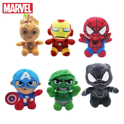 20cm Marvel Superhelden Plüsch Füllung Spielzeug Q Version Spider-Man Iron Man Captain America Groot