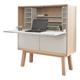 Bureau secrétaire avec rangement, 120 cm de large, en frêne