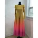 Miyake Pleated Maxi Dress for Women 2023 Summer New Three Quarter Sleeve O-Neck Female Fashion