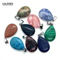 Wholesale Natural Stone Drop Shape Necklace Pendant 16x26mm Lapis Lazuli Red Agate Pendant for DIY