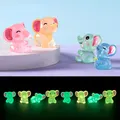 5-50PCS Mini Luminous Resin Elephant Glow In The Dark Miniature Ornament Tiny Elephants for DIY